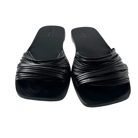 COS Size 6 Black Leather Slides Sandals Made in Spain Old Money Quiet Luxury - Picture 3 of 9